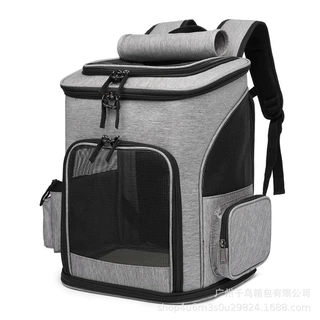 跨境大容量宠物包亚马逊户外折叠宠物用品双肩背包猫猫包透气狗包