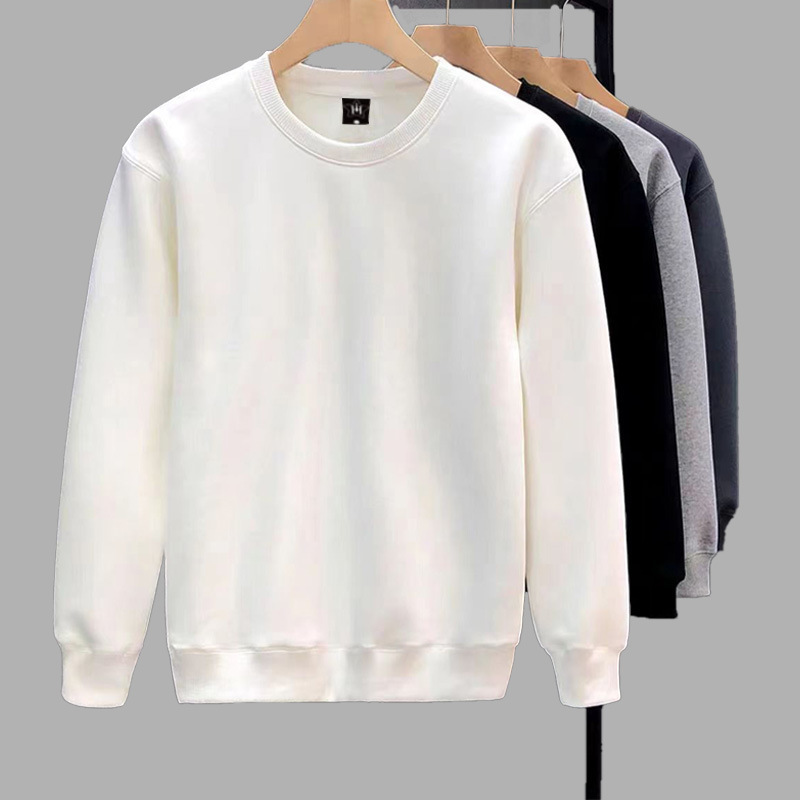 Autumn Hoodless Solid Color Sweatshirt Men's Round Neck Spring and Autumn Loose Korean Style BF Lazy Style All-match Top Salt Style Jacket Trendy