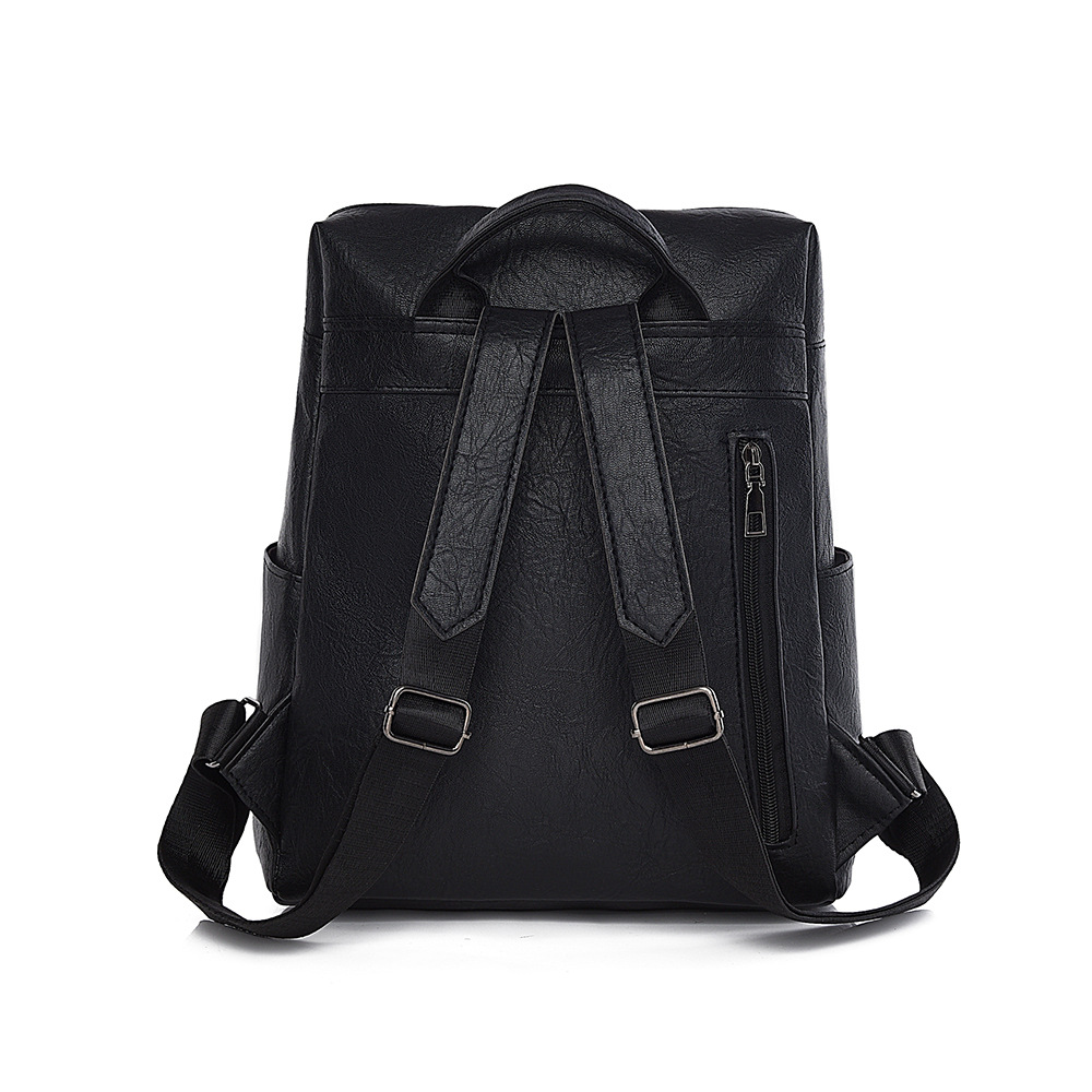 2025 nueva mochila casual retro para mujer, simple y versátil, color sólido, mochila de cuero suave para mujer, mochila escolar para estudiantes universitarios