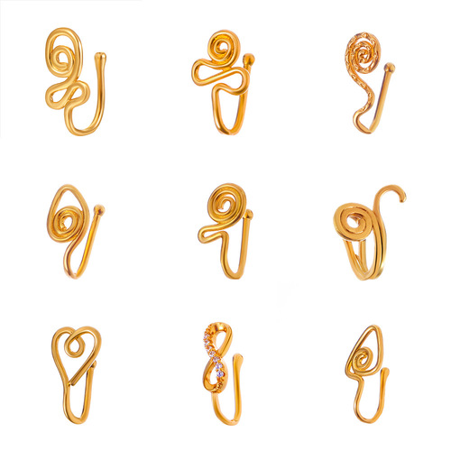 European and American cross-border hot-selling zircon U-shaped nose clip African personalized non-piercing fake nose ring nose ornament piercing jewelry