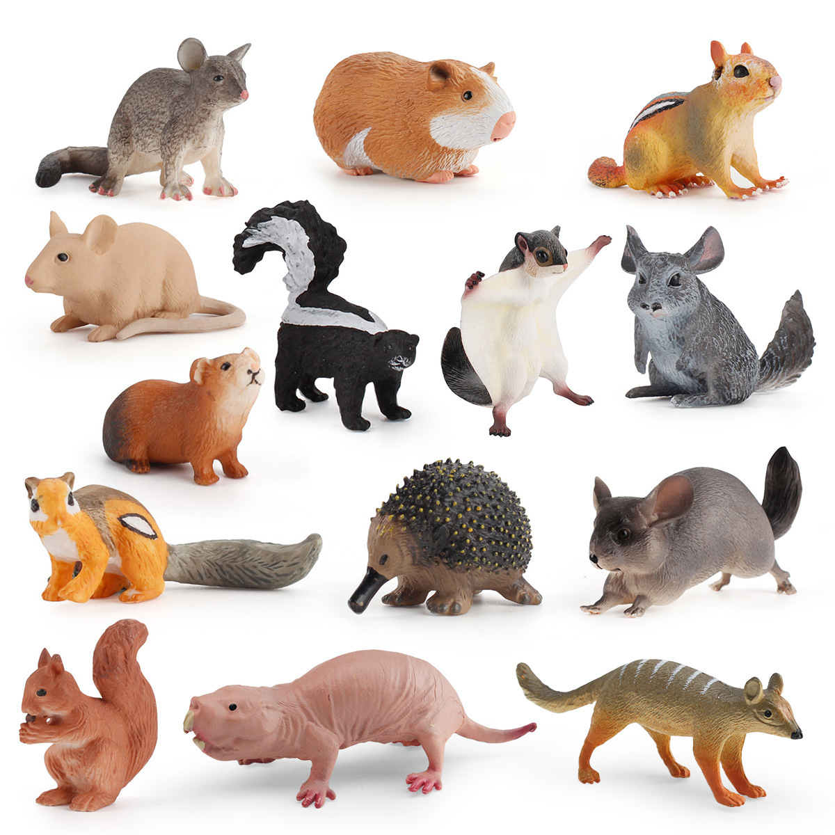 Niños cognitivo puzzle simulación animal modelo de ratón conejillo de indias ratón topo ardilla adornos estáticos sólidos hechos a mano
