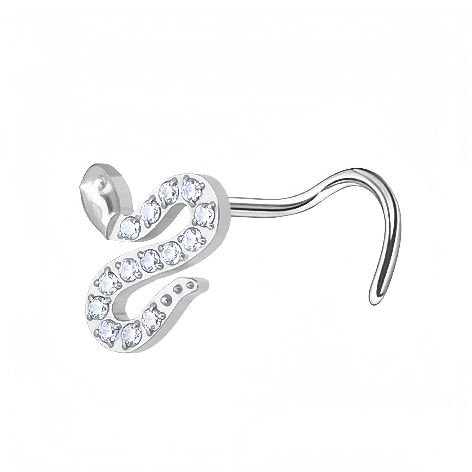 Piercing nez cerise en acier inoxydable avec zircon brillant_voghion.com