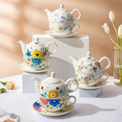 創意陶磁器茶器セット花急須イギリス式杯子母壺事務シングルコーヒーポット水筒プレゼント卸売り