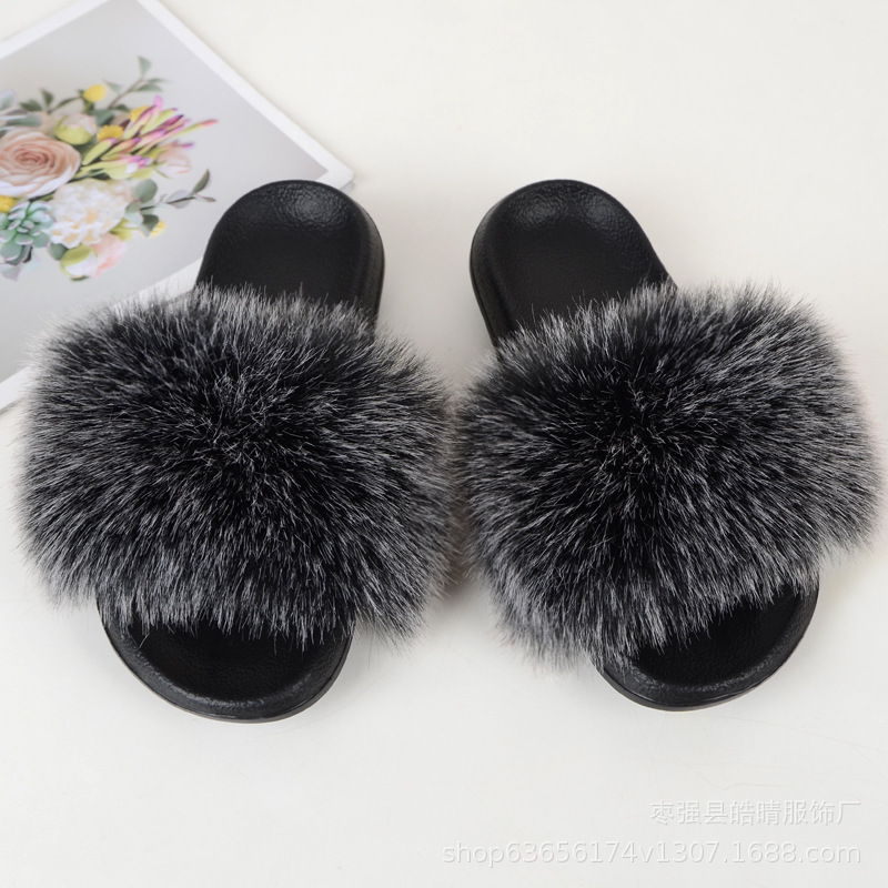 Ready Stock Imitation Fox Fur Slippers Imitation Raccoon Fur Slippers Summer Women's Shoes Outer Wear Home Fashion Fur Wholesale Ready Stock Imitation Fox Fur Slippers Imitation Raccoon Fur Slippers Summer Women's Shoes Outer Wear Home Fashion Fur Wholesale