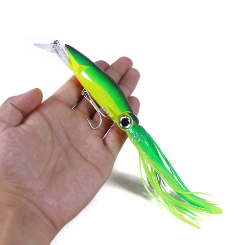 HENGJIA popular fake bait big octopus 14cm40g sea fishing long range beard squid bionic lure