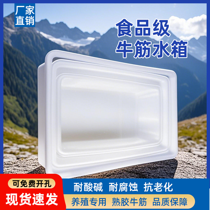 加厚牛筋pe塑料水箱长方形水产箱养鱼水产养殖周转箱养龟浅盆胶箱