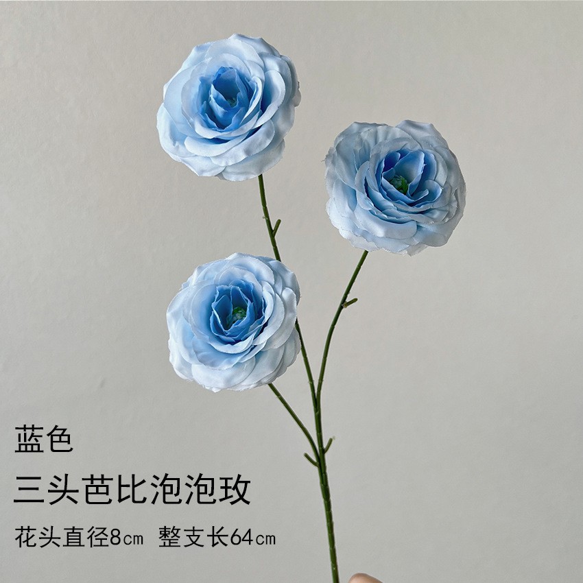 Flor azul cielo flor de bodas flor de seda flor de bodas flor de decoración de flor de vestíbulo flor de techo suave