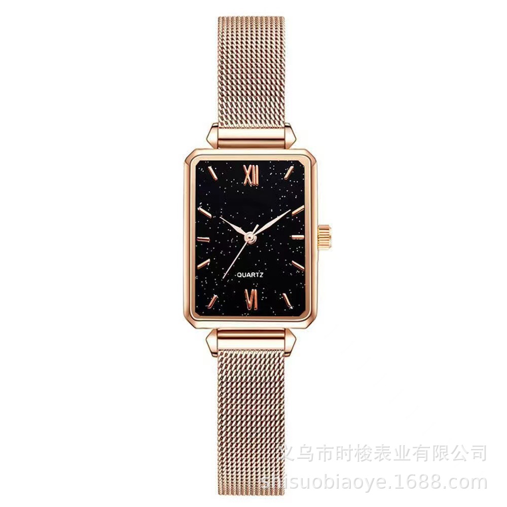 Moda nuevo reloj de mujer Correa de Milán correa de malla pequeño reloj verde reloj de cuarzo cuadrado de mujer de moda coreana