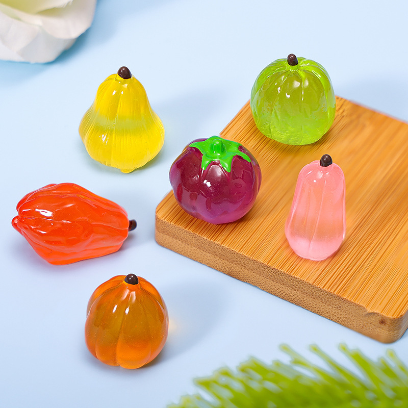 微景观摆件仿真水果茄子雪梨木瓜桌面家居造景树脂diy工艺装饰品|undefined