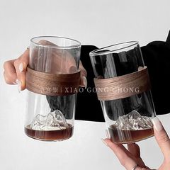 日本式創意観山グラスレトロ国潮耐高温富士山カップ家庭用雪山カップコーヒーカップ