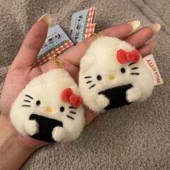 三丽鸥饭团寿司hellokitty挂件毛绒绒kt猫公仔玩偶挂饰包包配饰