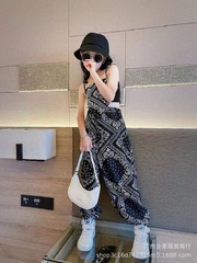 Children's Summer Streetwear Set 2023 New Trendy Children's Tank Top Pants Two-Piece Mosquito-Proof Summer Outfit