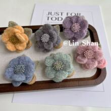 韩版秋冬diy毛呢手工花服饰发饰头饰配件布艺花朵装饰鞋花胸花