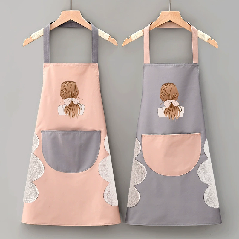 Cute fashionable waterproof apron for work for food, Korean style