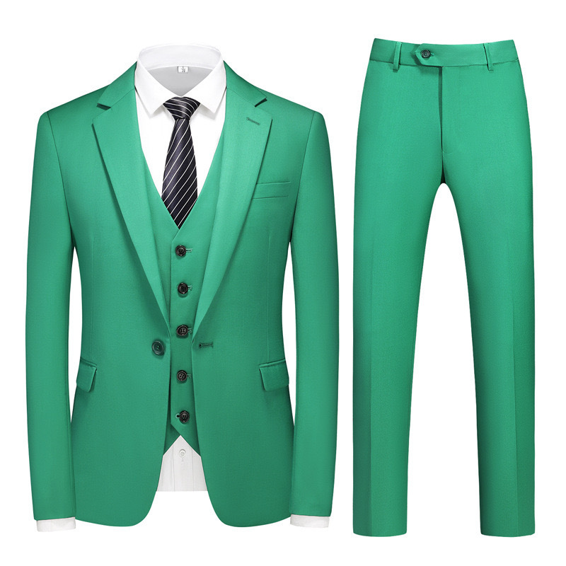 2025 foreign trade men's suit suit three-piece one-button double-split elastic waist long-term factory in stock