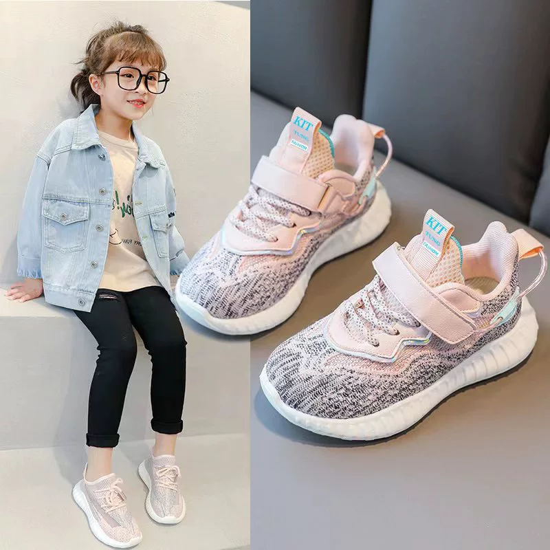 Детские кроссовки из сетчатого трикотажа для девочек и мальчиков, весна-осень 2025, новые, дышащие, легкие, оптом