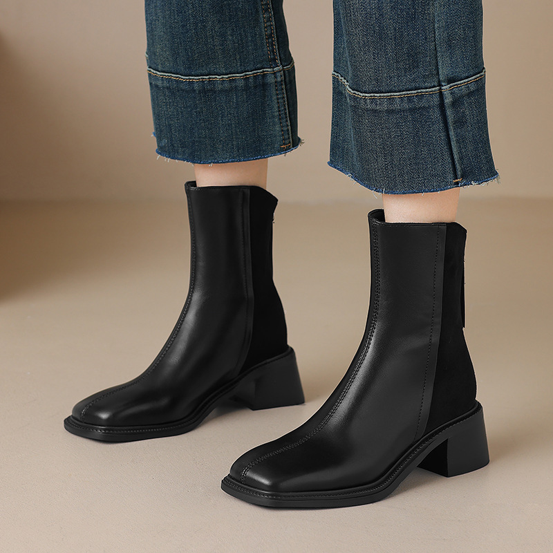 New Chelsea Boots for Women, Autumn and Winter Spliced Knight Boots, Short Boots with Square and Medium Heels, Sizes 32-43, Amazon Foreign Trade Boots New Chelsea Boots for Women, Autumn and Winter Spliced Knight Boots, Short Boots with Square and Medium Heels, Sizes 32-43, Amazon Foreign Trade Boots