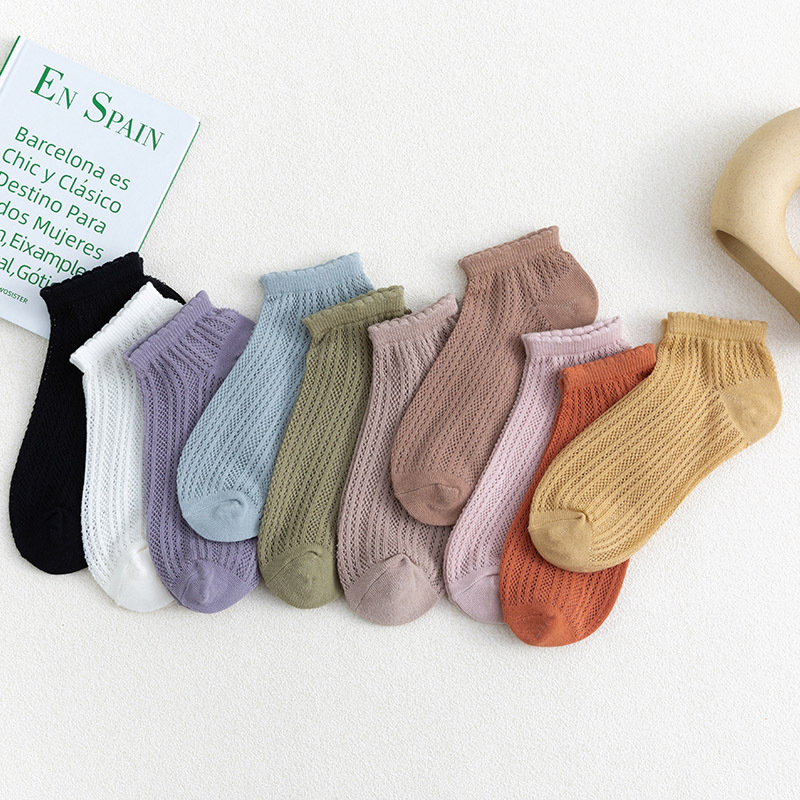 Thin summer breathable solid color knee socks