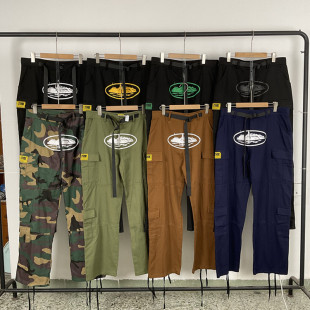 Siaiz New Multi-flap Pocket Pants Side Buckle Loose Casual Cargo Pants Japanese Style Trendyy Sports Straight Leg Pants