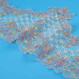 多色绣花网纱花边刺绣女装服装配件裙摆袖口领口服饰辅料饰品腰带