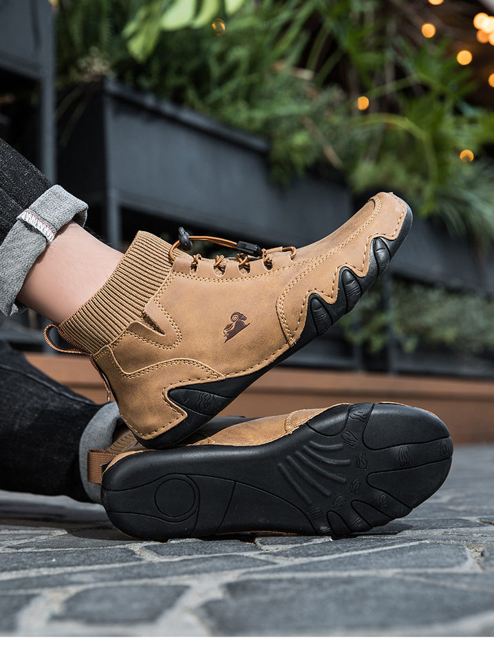Bốt Martin cổ cao unisex dáng thể thao, đế bằng, mũi tròn — C8005 kaki, C8005 màu xám, C8005 màu đen, C8005M kaki lót nhung chi tiết 18