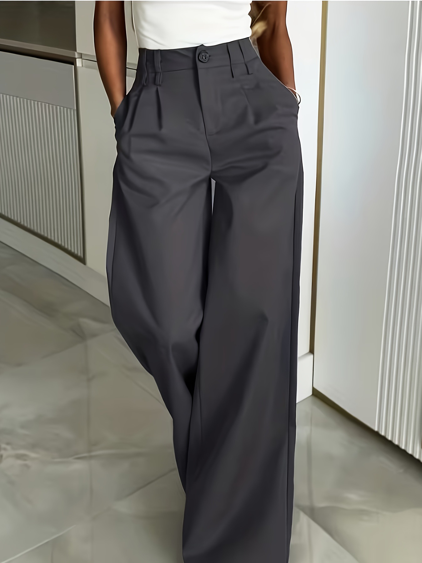 Qadın düz kəsili şalvar, yaz-payız üçün klassik model