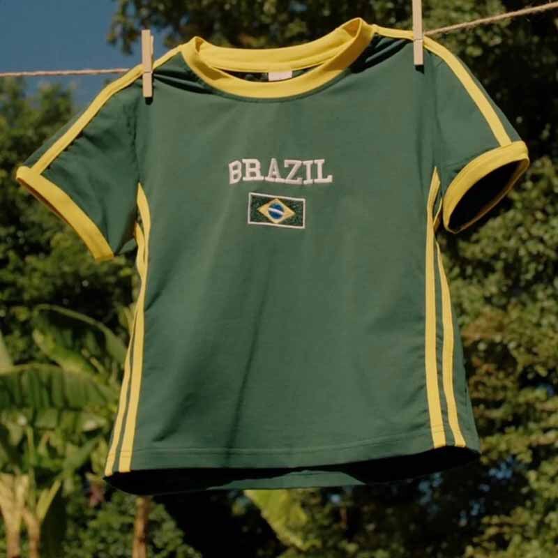 2026 Summer Women's National Flag Pattern Embroidered Slim Fit Short Sleeve World Cup Jersey Women's T-Shirt Cross-Border Amazon 2026 Summer Women's National Flag Pattern Embroidered Slim Fit Short Sleeve World Cup Jersey Women's T-Shirt Cross-Border Amazon