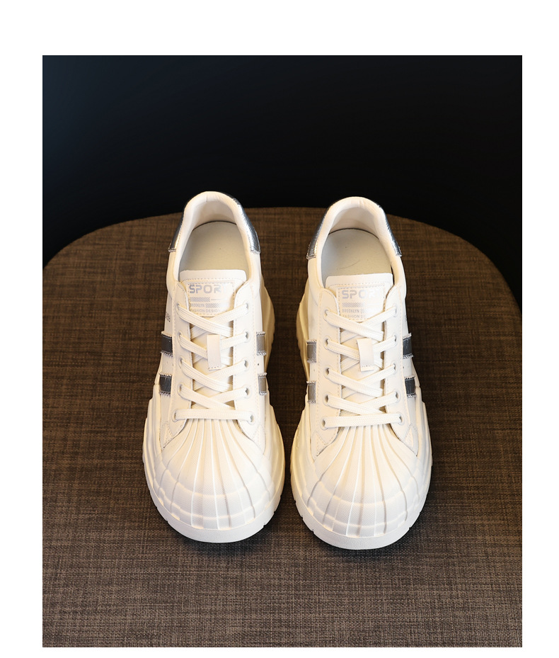 Giày sneaker nữ đế dày độn cao bên trong, phối màu be dễ phối đồ, form chunky thoải mái — Màu be chi tiết 19