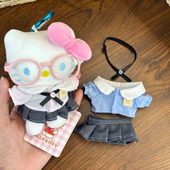 10cmkt娃衣幼稚园服装kt猫装饰labubu衣服棉花娃娃换装着替毛绒公