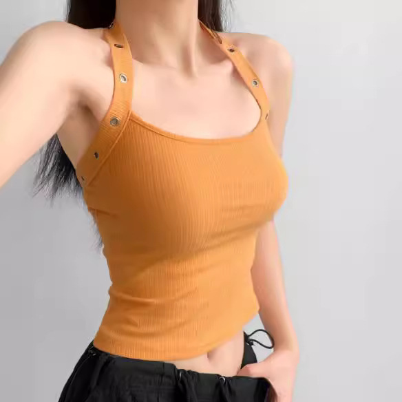 Dopamine Hanging Neck Backless Tooling Vest Women's Summer Spice Girl Bm Inner Base Sleeveless Outer Wear Short Top