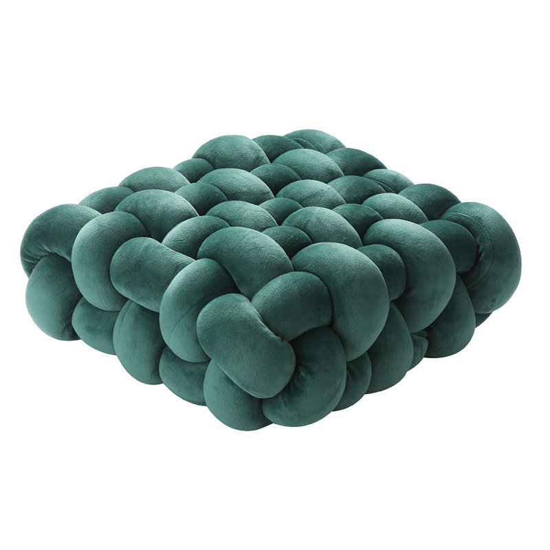 亚马逊家居ins抱枕 北欧纯色编织方形坐垫沙发腰枕毛绒坐垫套夏季