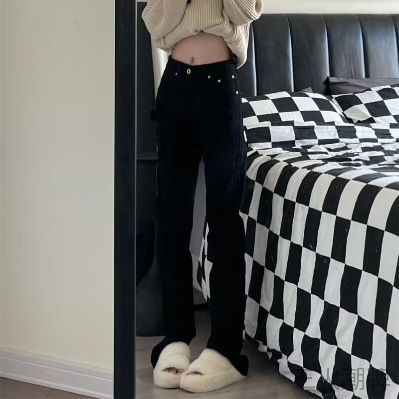 Slim Tall Basic Versatile Cleanfit Pants Unisex Straight-Leg Jeans American Retro High Street Fashion Brand