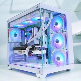 J8 full-view version of the main machine Satx960980S sea view room side water-cooled white matx chassis computer desktop g3