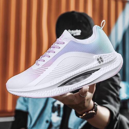 2025 couple's sneaker men's shoes fashionable flying knitted breathable light air cushion trend youth sports running trend shoes