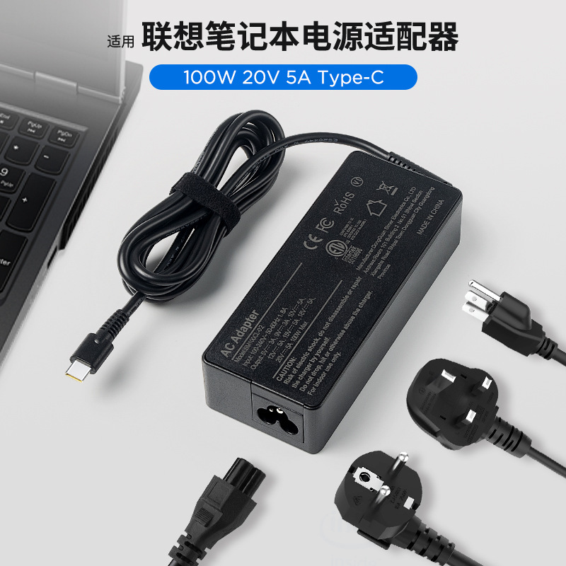 For Lenovo Lenovo 100W Laptop Charger thinkbook Type_c Power Adapter