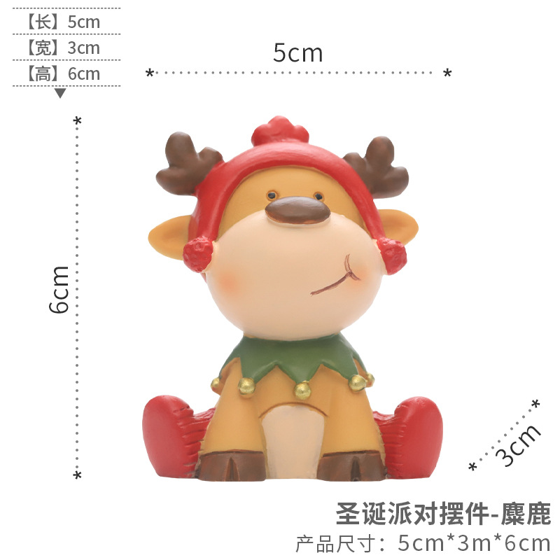Zakka decoración de Navidad creativa ins decoración de escritorio del hogar coche de dibujos animados pequeña decoración regalo de vacaciones