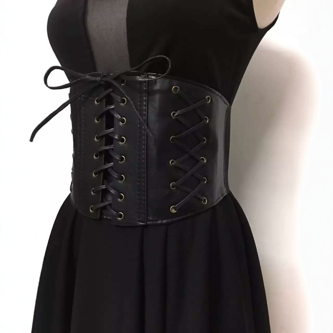 Damen Korsettgürtel Breit Elastisch Im Punk Look Mit Kordel_voghion.com