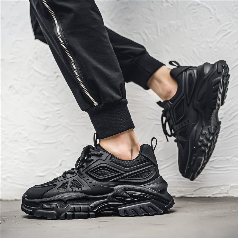 Men's Shoes 2026 Spring and Autumn Models Breathable Mesh Fashion Casual Sports Shoes Men's Low-Top Thick-Soled Height-Increasing Dad Shoes