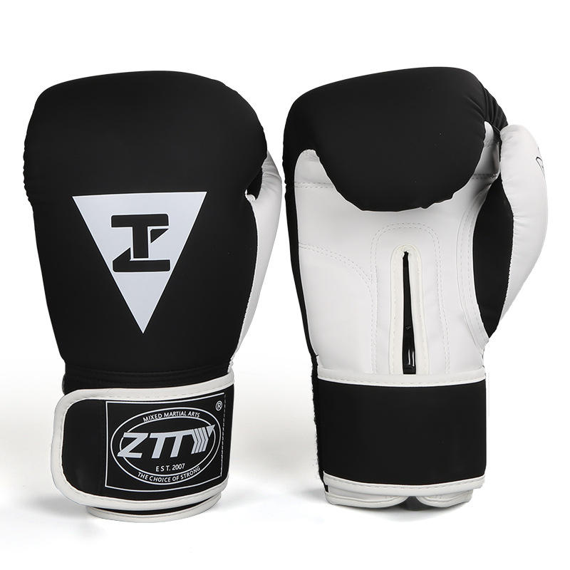 Guantes de boxeo ZTTY al por mayor nuevos guantes de boxeo PU gruesos de cuero brillante, competencia de entrenamiento para adultos y niños, guantes de boxeo, guardias de lucha
