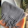 [Dark Grey] Circle yarn solid color scarf
