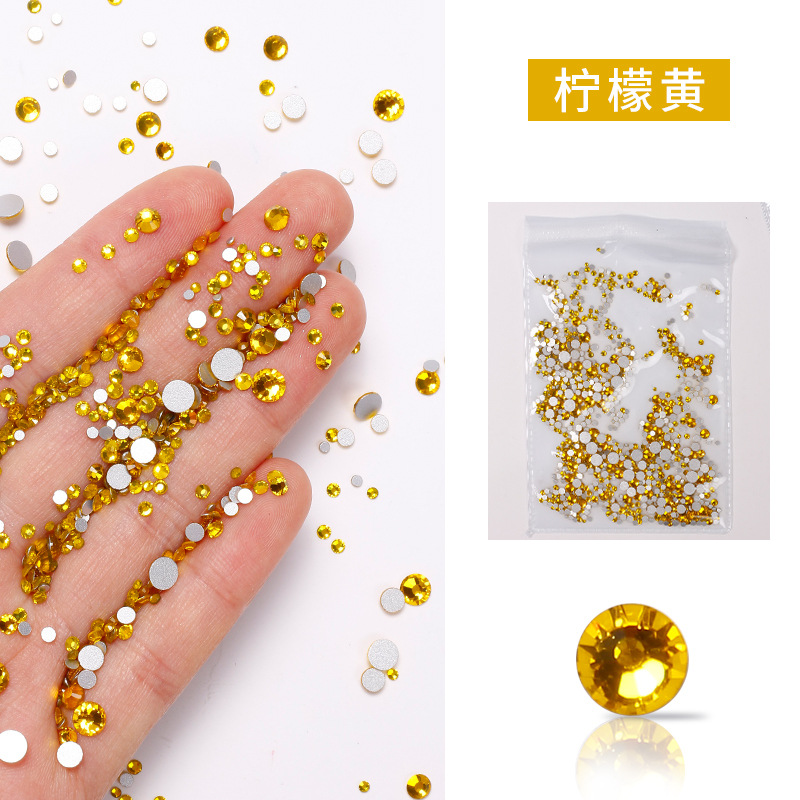 Joyería de uñas diamante plano transparente AB diamante DIY decorativo uñas rhinestone tamaño mezclado cristal diamante color 1440