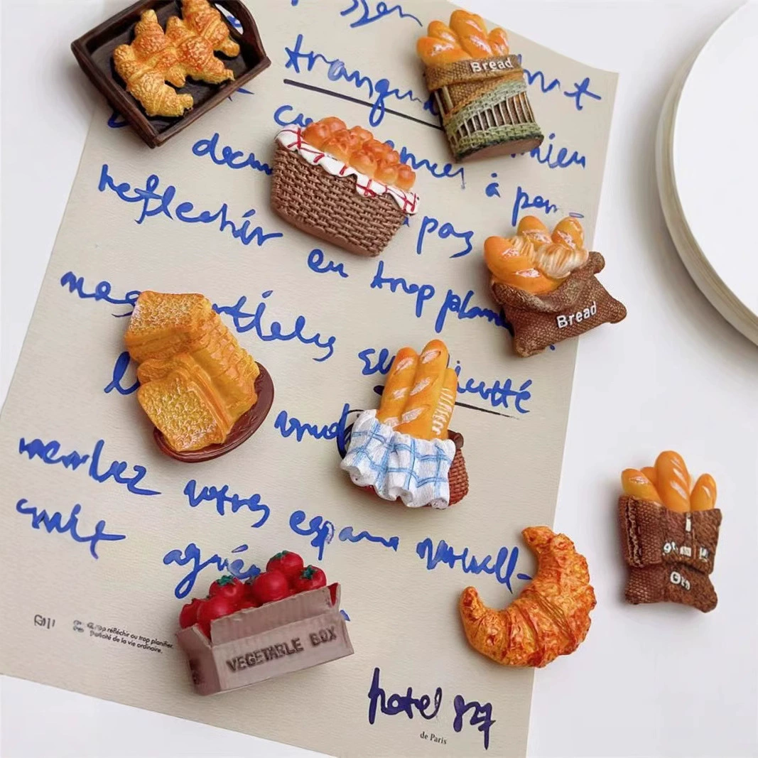 Французский хлеб Bread Stick Stick Стереоскопическая наклейка на холодильник