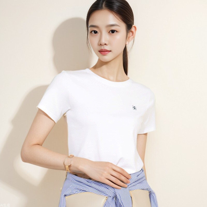 Canvaus Summer T-Shirt Women's Short-Sleeved Round Neck Slim Fit Pure Cotton Embroidered Outer Top Women's Trendy Spot Wholesale Canvaus Summer T-Shirt Women's Short-Sleeved Round Neck Slim Fit Pure Cotton Embroidered Outer Top Women's Trendy Spot Wholesale