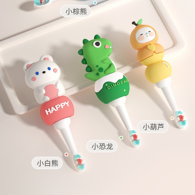 Plant protection children's toothbrush cartoon baby soft hair toothbrush portable daily necessities baby male and female toothbrush factory wholesale