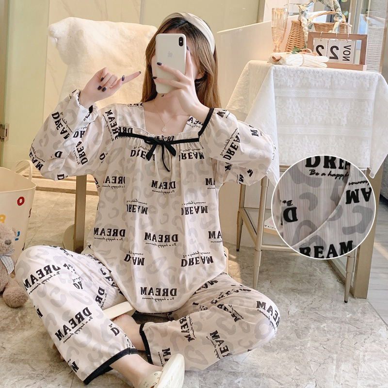 Foreign Trade Spring and Autumn New Pregnant Women's Pajamas Square Collar Lace Fashion Breastfeeding Moon Clothes Long Sleeve Home Suit Foreign Trade Spring and Autumn New Pregnant Women's Pajamas Square Collar Lace Fashion Breastfeeding Moon Clothes Long Sleeve Home Suit