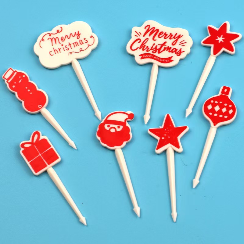 Cartoon japonés encantador tenedor de fruta transfronterizo venta caliente stick de fruta creativa decoración mini tenedor de fruta al por mayor