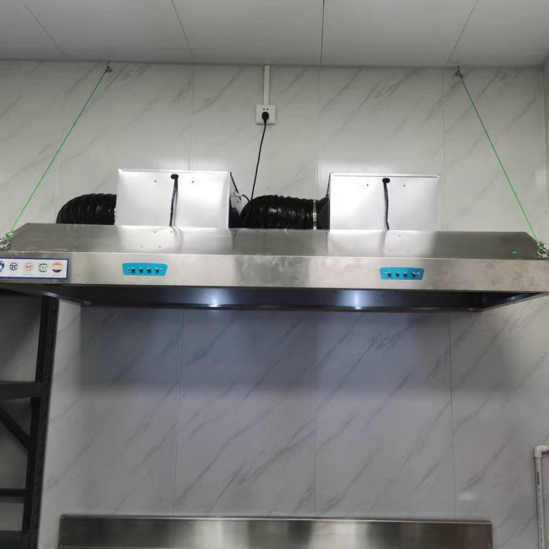 不锈钢商用排烟罩饭店餐馆厨房一体强力抽排烟机农村土灶油烟罩