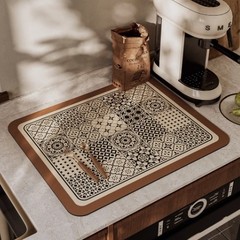アメリカのレトロな珪藻泥滑り止め吸水防水マット断熱防熱防止コーヒーマシンマット