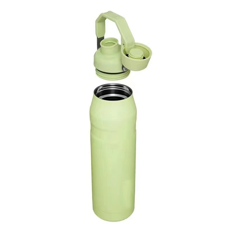 Explosión transfronteriza taza de buey de hielo al aire libre de alta capacidad de agua deportiva 304 taza de acero inoxidable de mano taza de automóvil no