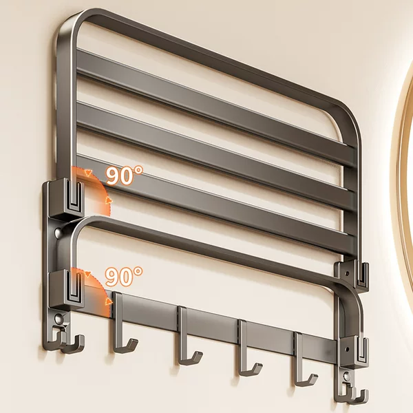 Toilet Towel Rack Holes Ash Storage Rack Wall-mounted Towel Rack Bathroom Toilet Storage Rack